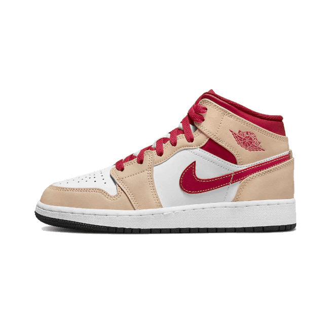 Air Jordan 1 Mid Light Curry Cardinal - SneakCenter
