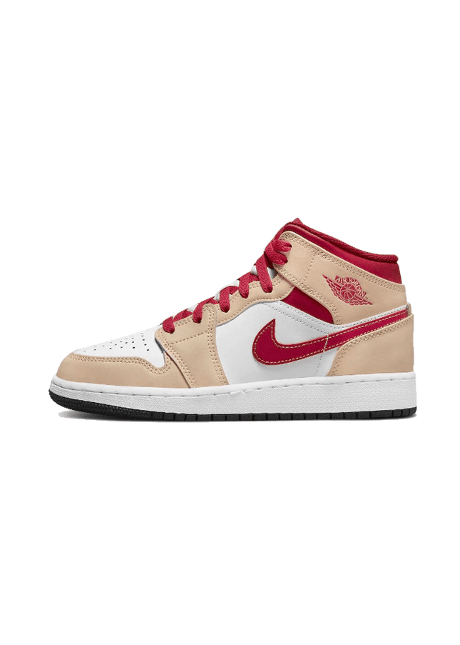 Air Jordan 1 Mid Light Curry Cardinal - SneakCenter