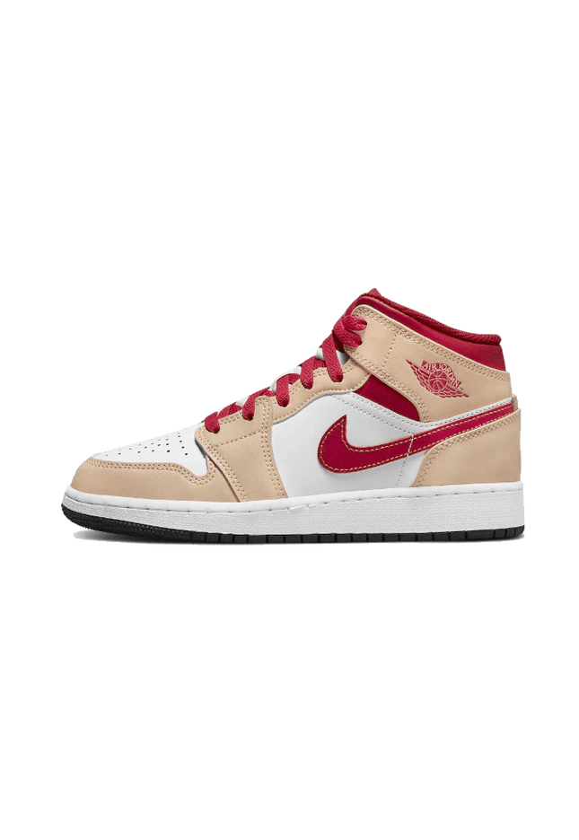 Air Jordan 1 Mid Light Curry Cardinal - SneakCenter