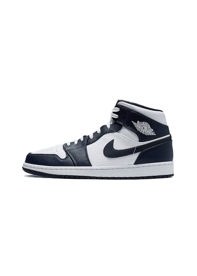 Air Jordan 1 Mid White Metallic Gold Obsidian - SneakCenter