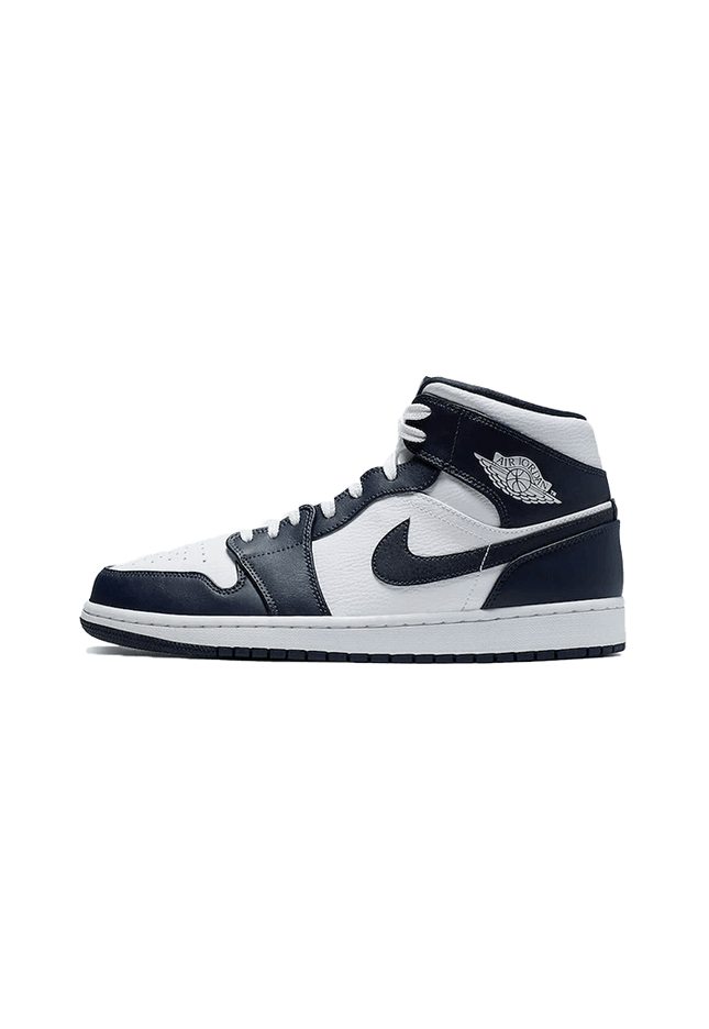 Air Jordan 1 Mid White Metallic Gold Obsidian - SneakCenter