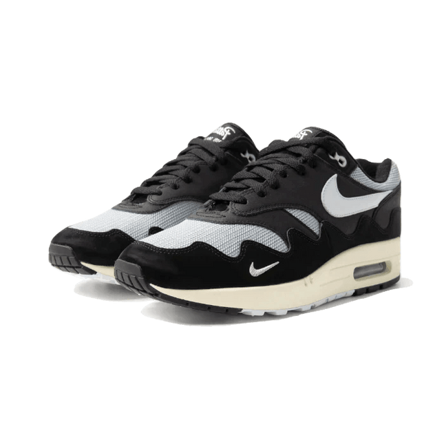 Air Max 1 Patta Waves Metallic Silver White Black - SneakCenter
